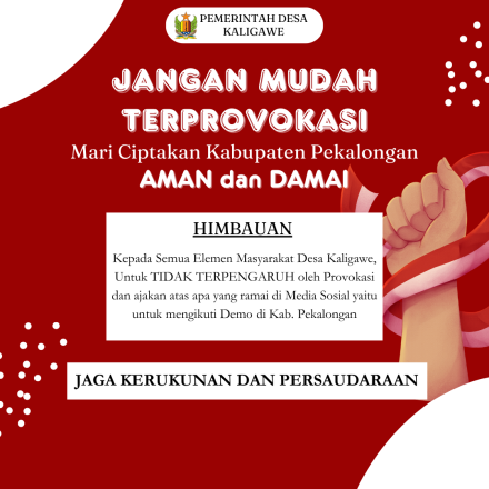 Himbauan Waspada Provokasi, Jaga Kedamaian Bersama
